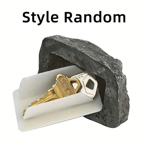 Simulated stone outdoor garden hidden key box
