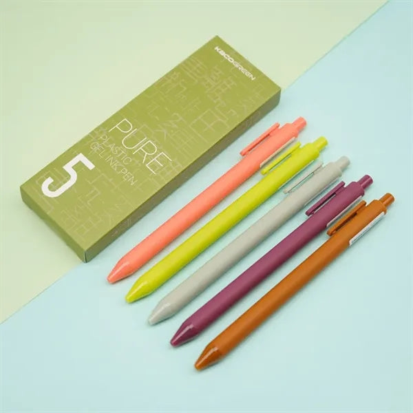 5pcs Retractable Gel Ink Pens Set