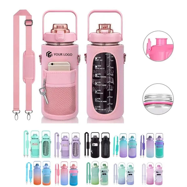67oz Durable Outdoor Hiking Water Bottle and Holder Bag Set