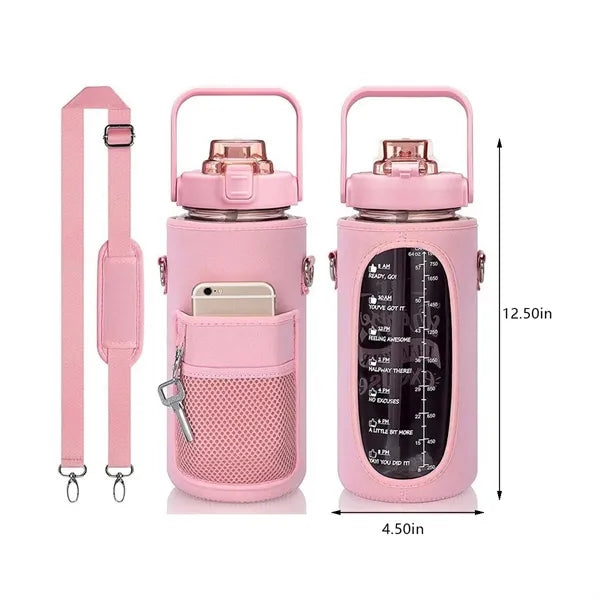 67oz Durable Outdoor Hiking Water Bottle and Holder Bag Set