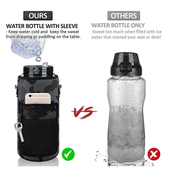 67oz Durable Outdoor Hiking Water Bottle and Holder Bag Set
