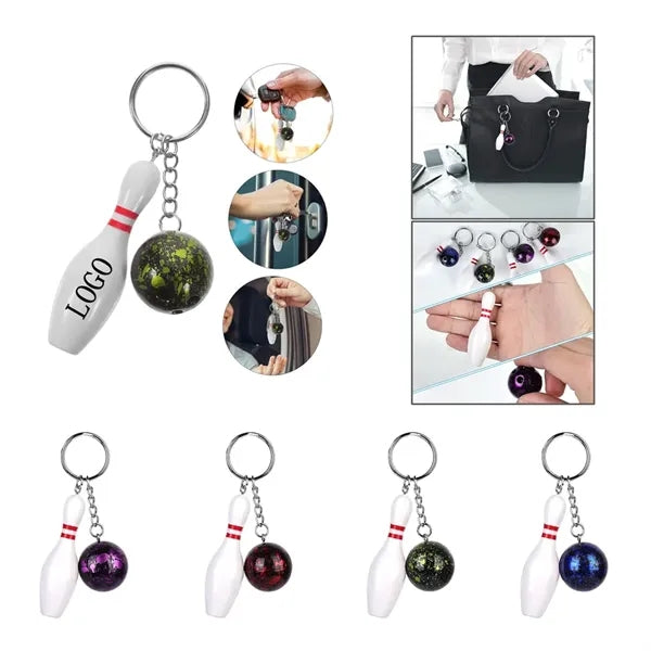 Mini Bowling Keychain with Ball