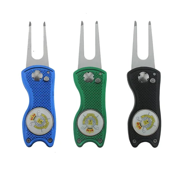 Foldable Divot Repair Tool with Magnetic Ball Marker