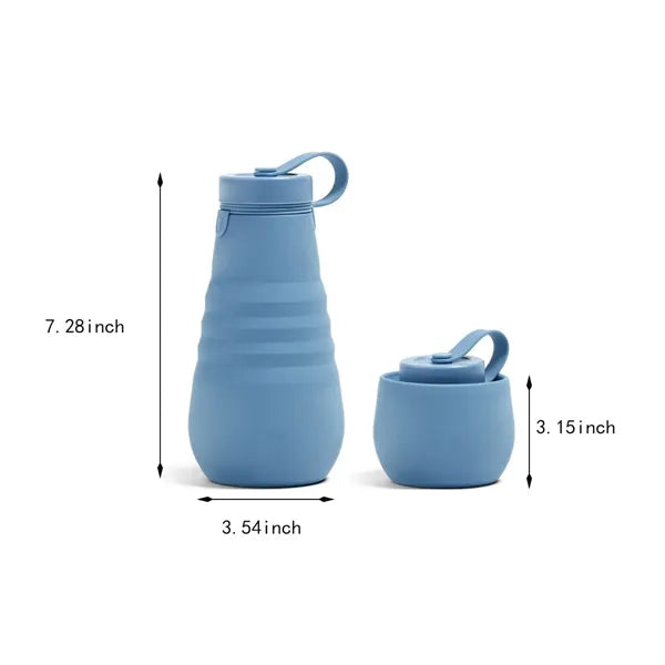 Multi-purpose portable foldable large silicone water bottle