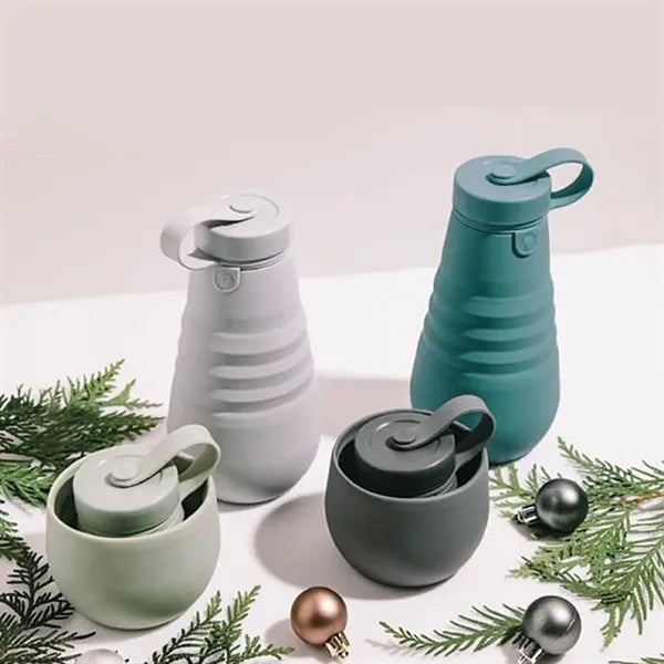 Multi-purpose portable foldable large silicone water bottle