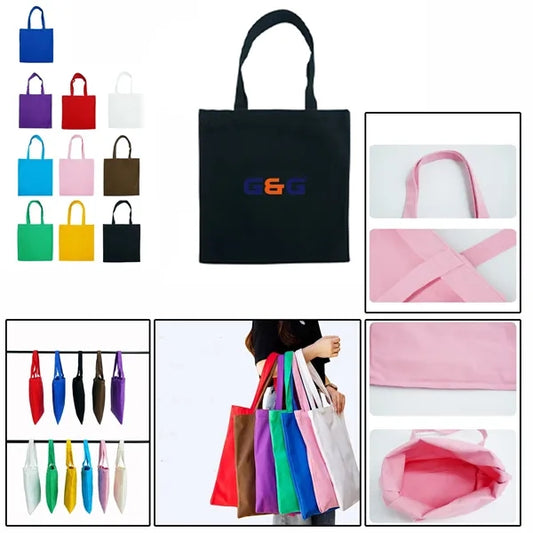 Cotton Canvas Grocery Tote Bag