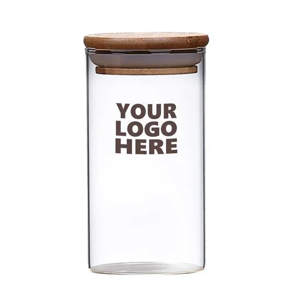 Eco-Friendly Glass Food Storage Jar with Bamboo Lid - Custom