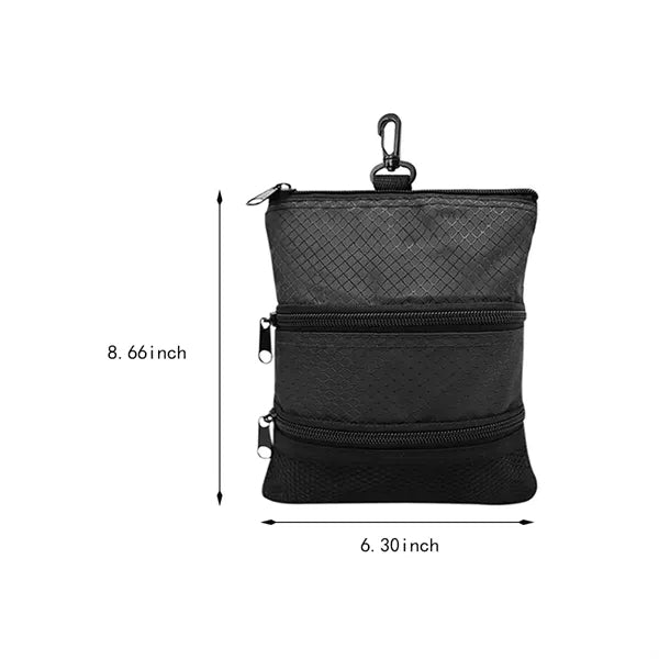 Versatile Multi-Pocket Portable Durable Hook Golf Pouch Bag