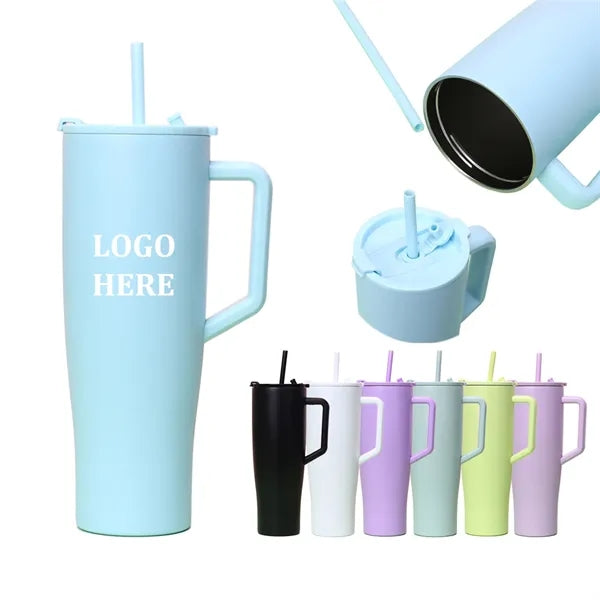 40 oz Tumbler with Handle and Straw Lid