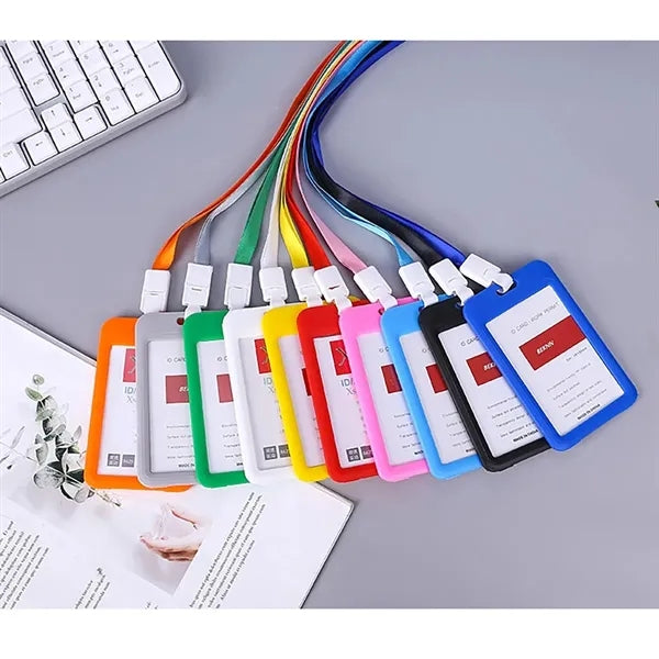 Work ID Card Sleeve With Lanyard