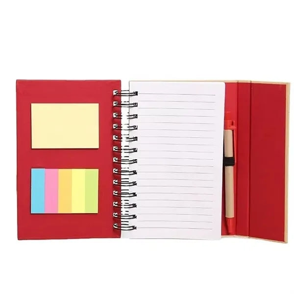 Eco-Recycled Magnetic Journal with Sticky Notes and Flags