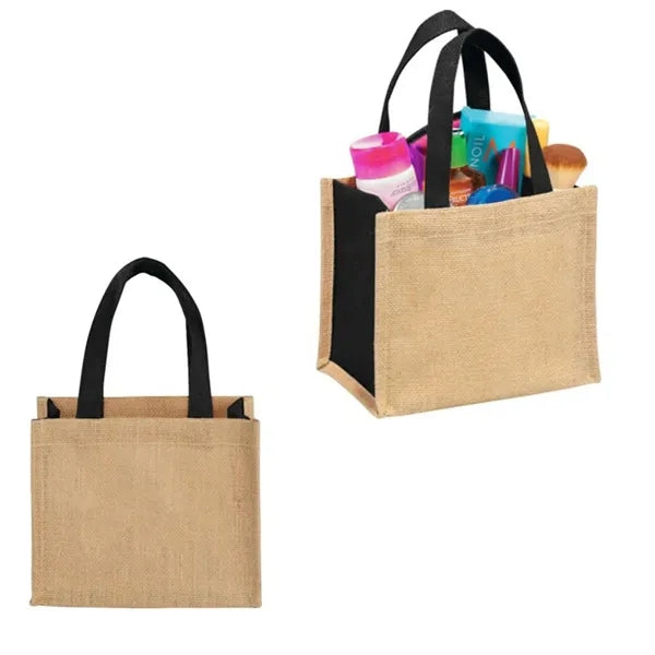 Two tone Burlap Bag Mini Size