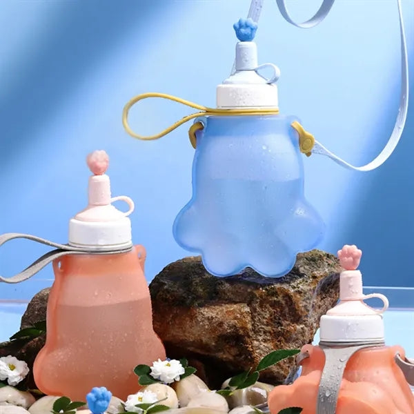 Ikv Baby Cat Water Bottle Kids Sippy Cup 2 in 1