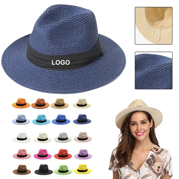 Women Wide Brim Straw Panama Roll up Hat
