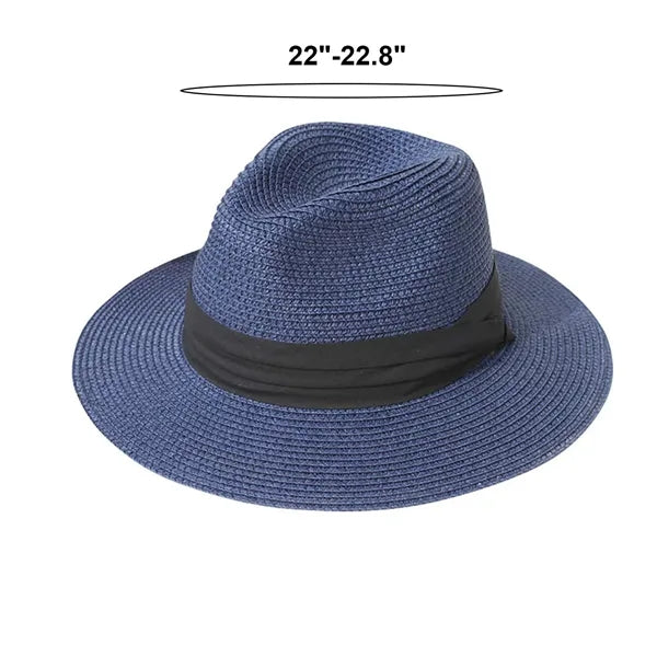 Women Wide Brim Straw Panama Roll up Hat