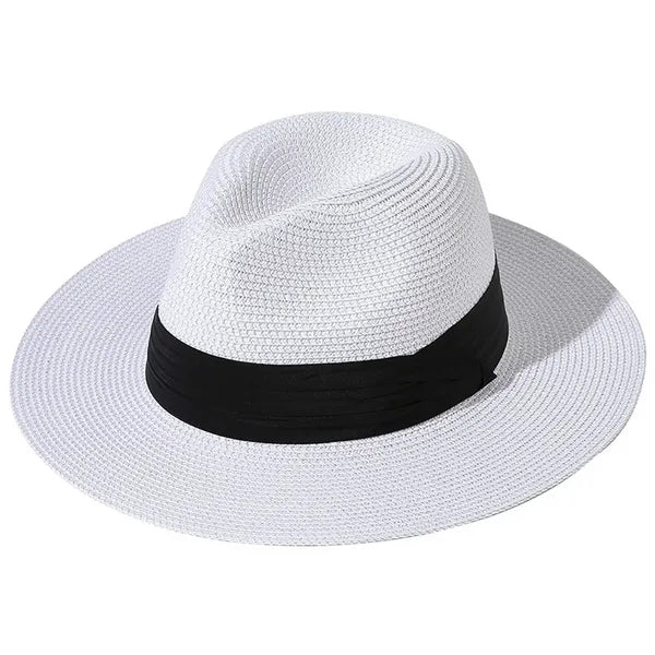 Women Wide Brim Straw Panama Roll up Hat