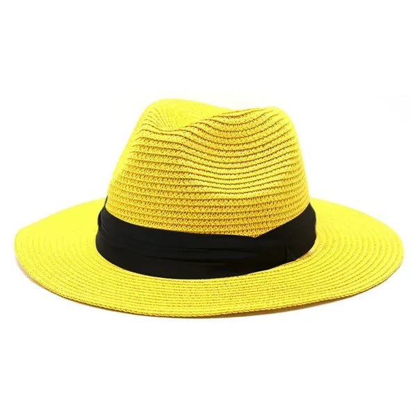 Women Wide Brim Straw Panama Roll up Hat