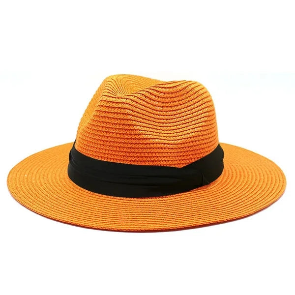 Women Wide Brim Straw Panama Roll up Hat