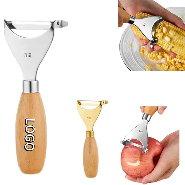 Stainless Steel 316 Y-Shaped Peeler With Wooden Handle