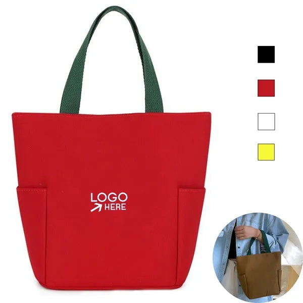 Canvas Tote Bag With Magnetic Snap