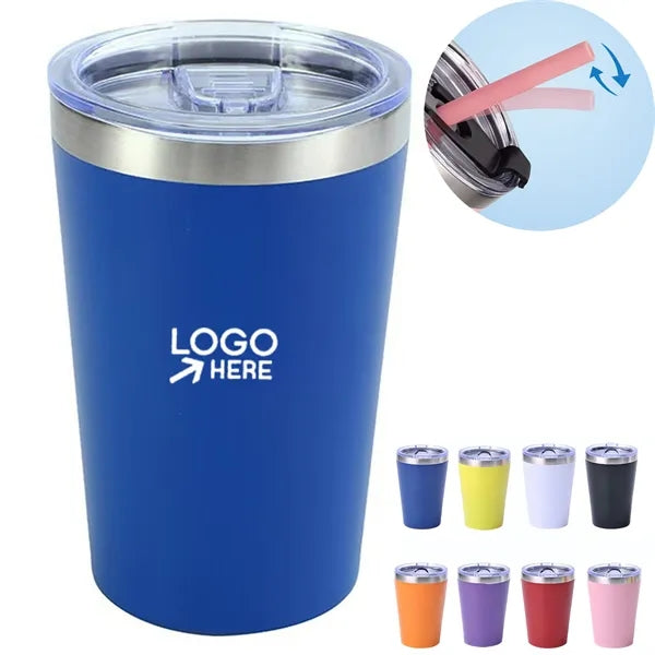 12 Oz Stainless Steel Tumbler With Spill-Proof Lid