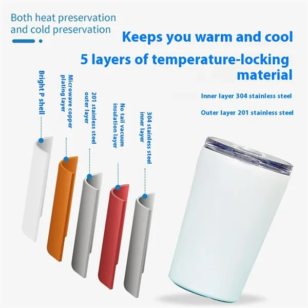 12 Oz Stainless Steel Tumbler With Spill-Proof Lid