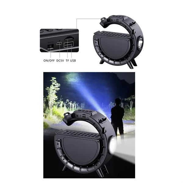 Wireless Solar-Powered Flashlight Bluetooth Speaker