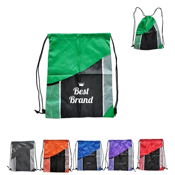 Tri - Color Polyester Drawstring With Gauze Bag
