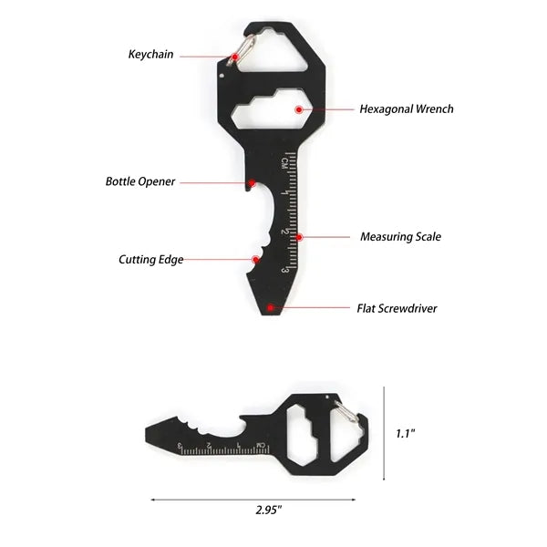 6-In-1 Keychain Bottle Opener Multifunctional Tool
