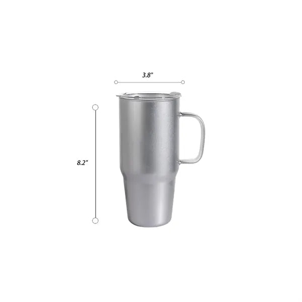 40 Oz Clear Glass Tumbler With Handle And Straw Lid