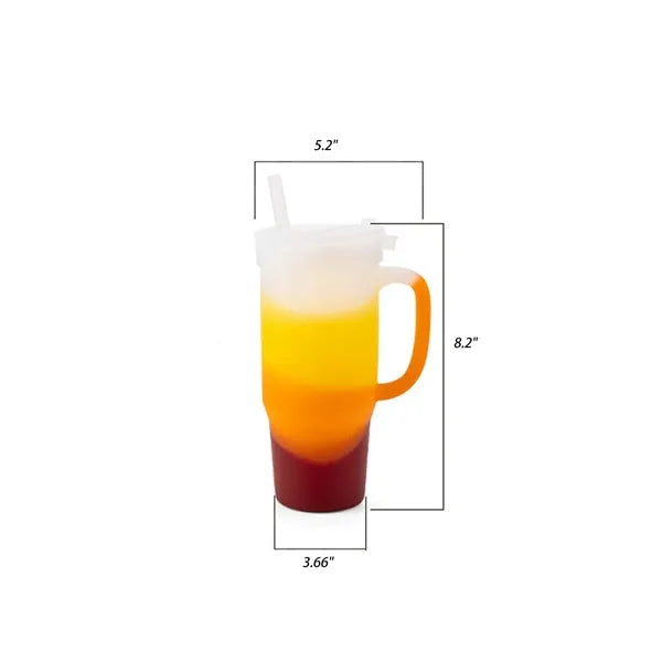 Silicone Handled Tumbler With Straw