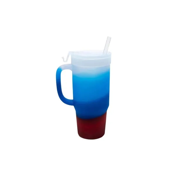 Silicone Handled Tumbler With Straw