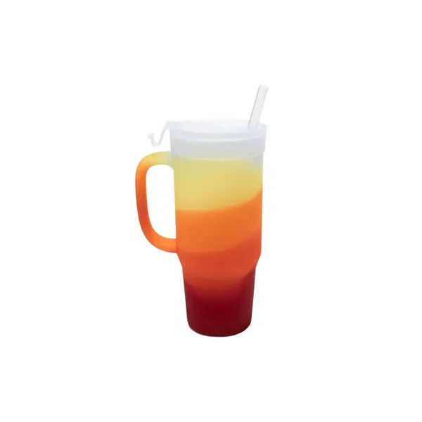 Silicone Handled Tumbler With Straw