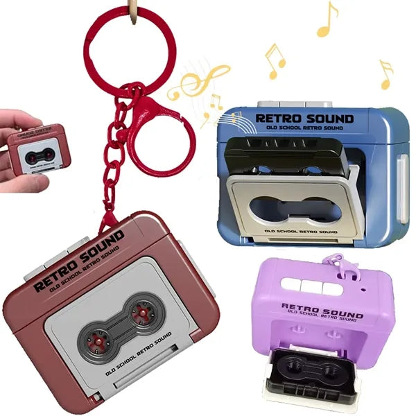 Retro Mini Wireless Speaker Recorder Tape Keychain