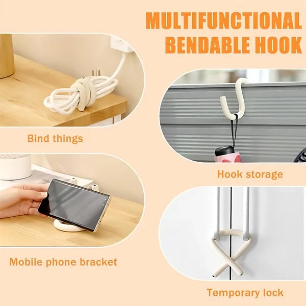 Multifunctional S Hooks Closet Cupboard Lock Phone Stand