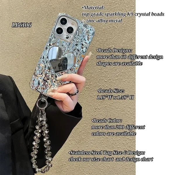 Anti Theft Crystal Beaded Phone Strap