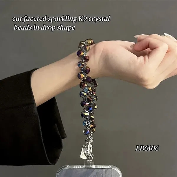 Anti Theft Crystal Beaded Phone Strap
