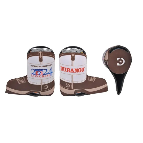 Cowboy and Firefighter Foam Boot Can Coolies cooler