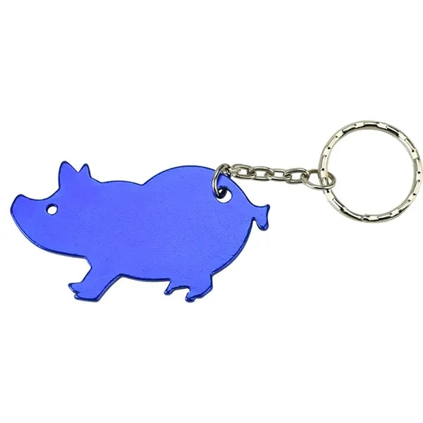 Pig Shape Aluminum Keyring Bottle Opener