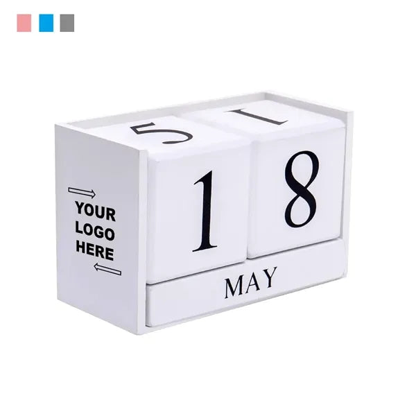Wooden Desk Blocks Calendar