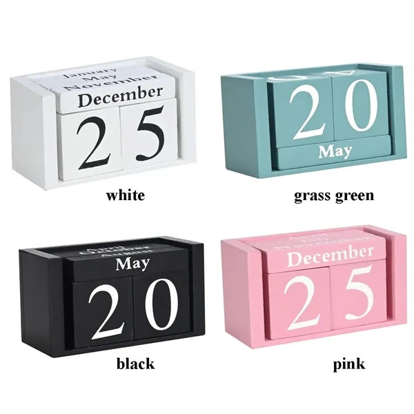 Wooden Desk Blocks Calendar