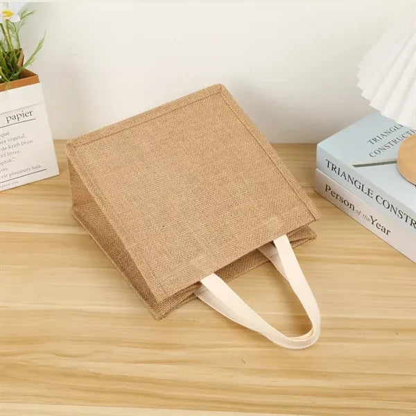 Two-Tone Grocery Jute Tote Bag
