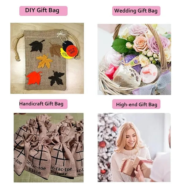 Burlap Gift Bags With Drawstring