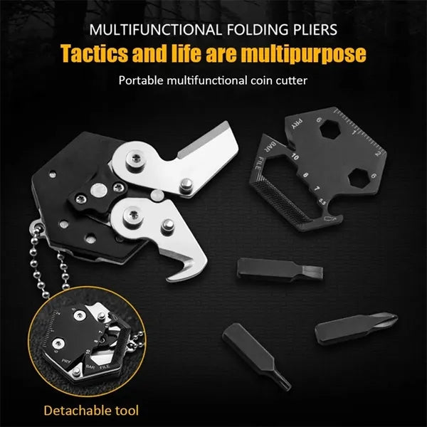 9-in-1 Hexagonal Survival Keychain Tool