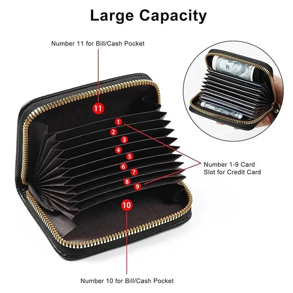 11 Slots RFID Credit Card Holder Wallet