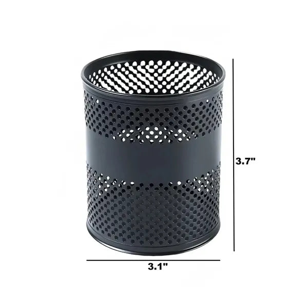 Black Metal Mesh Pen Holder Desktop Organizer