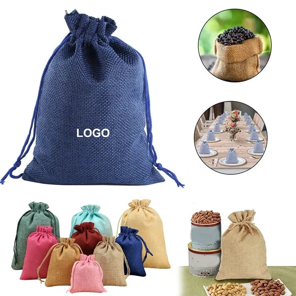 Hessian Linen Drawstring Bag