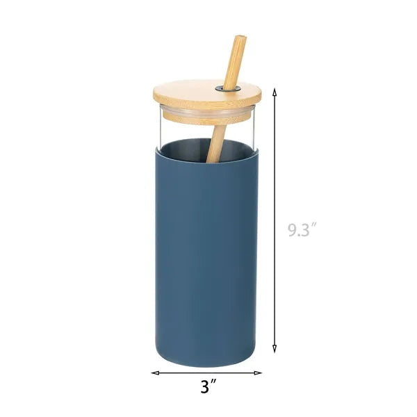 20oz Glass Tumbler with Bamboo Lid