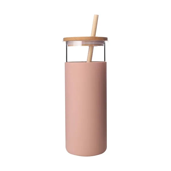 20oz Glass Tumbler with Bamboo Lid