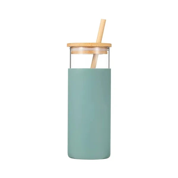 20oz Glass Tumbler with Bamboo Lid